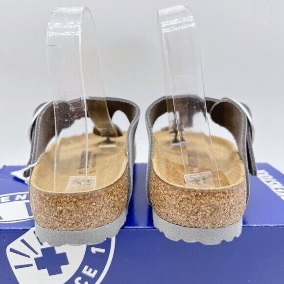 Birkenstock Gizeh Big Buckle Thong Sandal Dove Gray Leather Wms EU 39 US 8-8.5 R - Picture 8 of 14